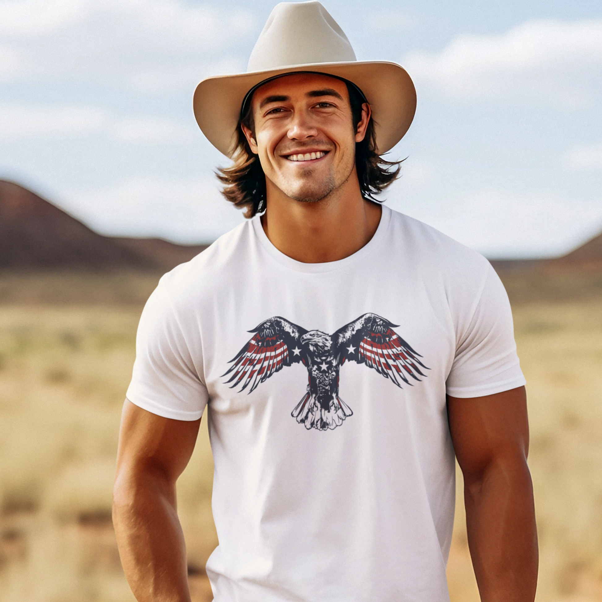white great american eagle t shirt