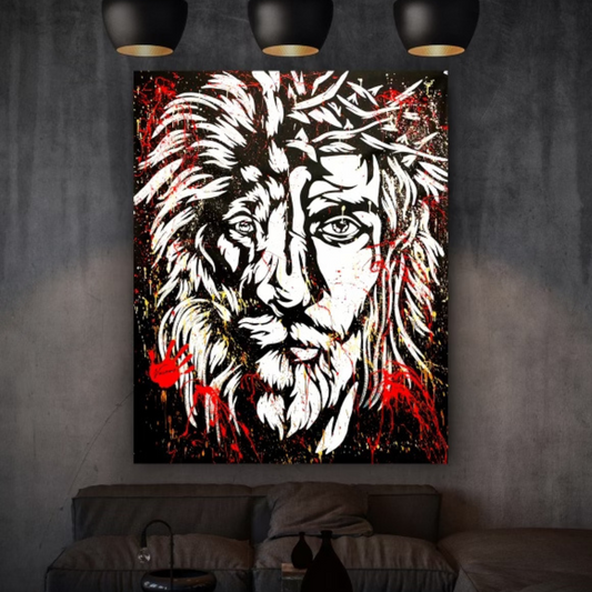 Jesus And Lion Canvas Art