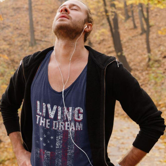 Living The Dream Unisex Tank Top Shirts & Tops Great American Syndicate Navy XS 