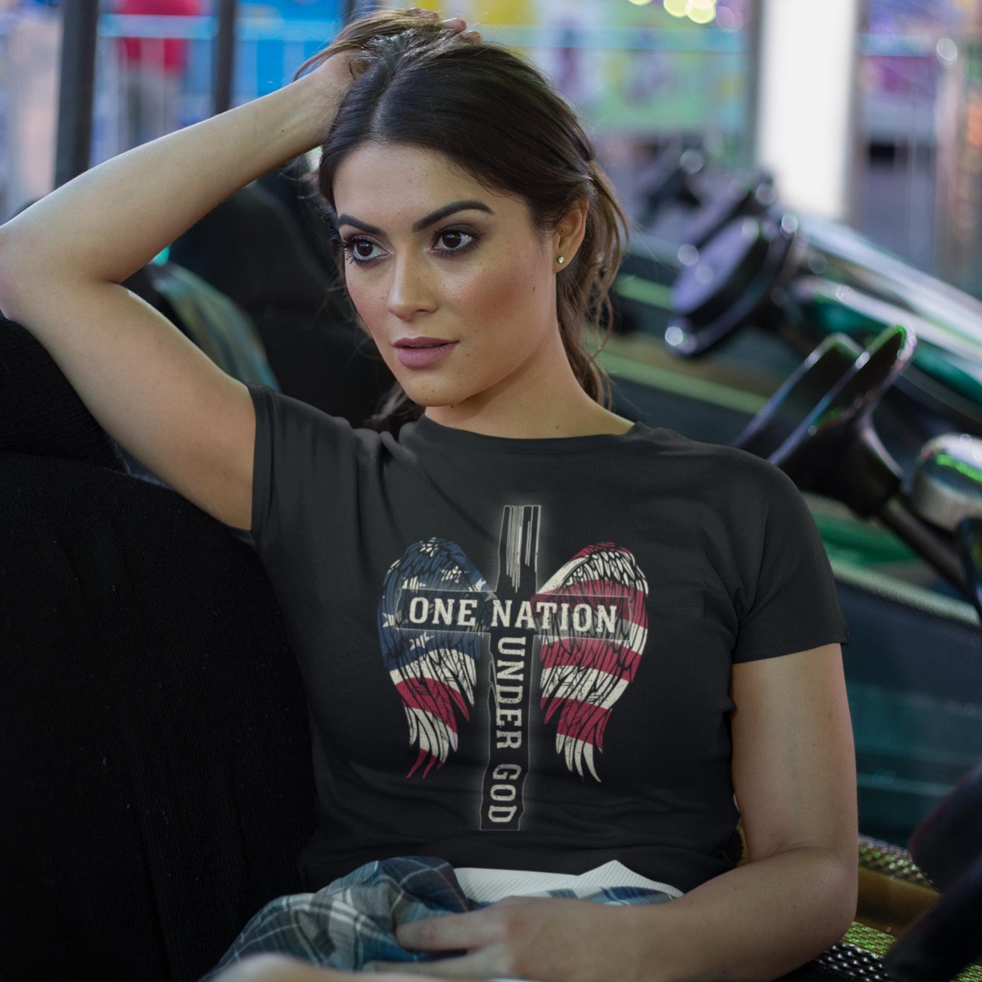 One Nation Under God - Unisex Tee Shirts & Tops Great American Syndicate Black XS 