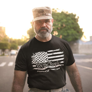 We The People American Flag Mens Tee Shirts & Tops Great American Syndicate Black S 